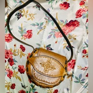 Vintage Boho Handmade Leather Saddle Bag